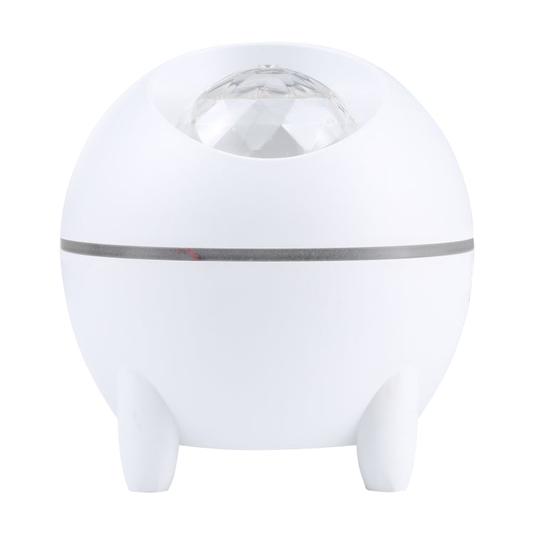 White USB star projector LED light with clear top dome and three support feet