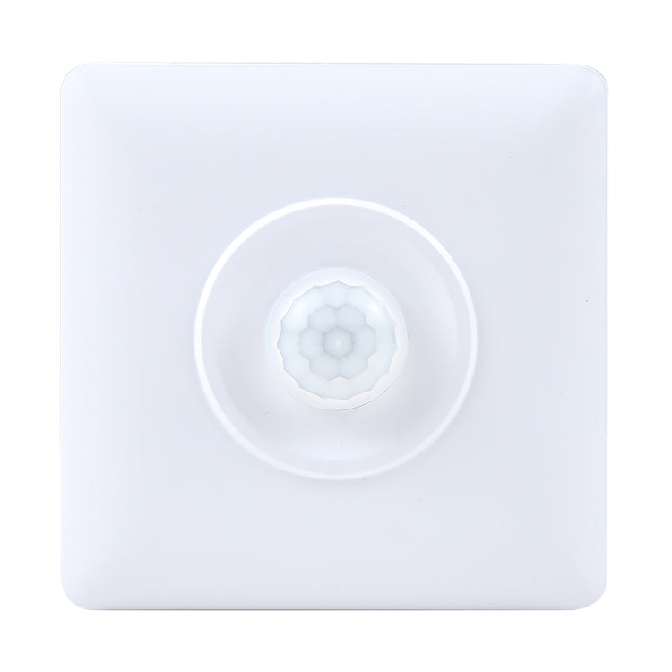 White square motion sensor switch with circular human-body detection lens