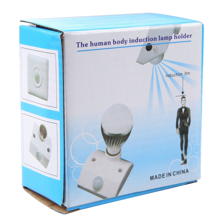 Retail box for human-body induction lamp holder with motion sensor switch