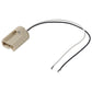G9 ceramic lamp holder socket with beige body and exposed black/white wire ends