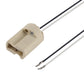 Beige G9 ceramic lamp socket with mounting hole and stripped black/white wires