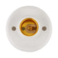 E27 lamp base socket adapter, white base with visible brass contact terminals