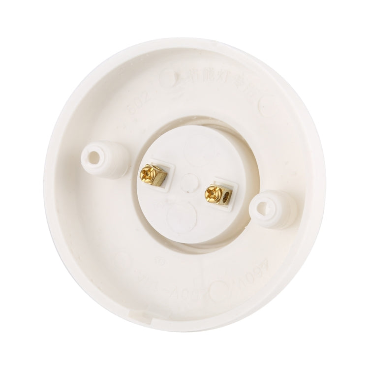 E27 lamp base socket adapter, white back plate with gold screw terminals