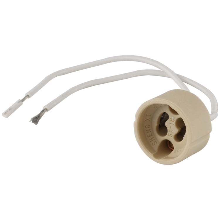 GU10 ceramic lamp holder adapter socket with two-wire wiring pigtail