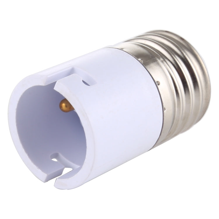 White and silver E27 to B22 bulb socket converter, bayonet holder with screw-thread end