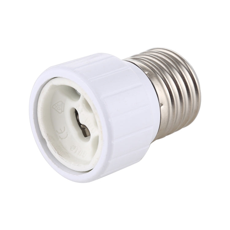 E27 to GU10 adapter head with recessed socket and metal threaded base