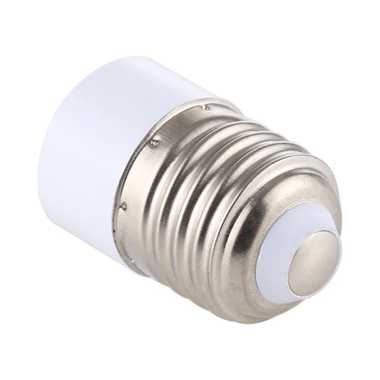 E27 to multi-base lamp socket adapter, silver metal threaded shell with white end cap
