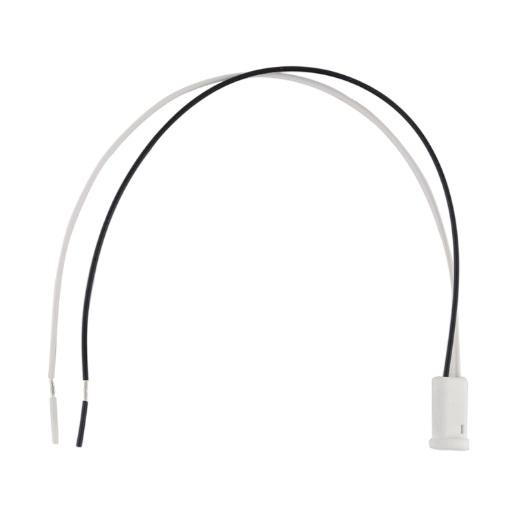 G4 LED bulb socket holder cable with two-wire leads and white connector ends