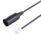 Black E14 lamp socket holder with cable, showing socket end and connector