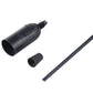 Black E14 lamp socket holder with cable, showing socket end and cut lead