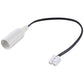 White E14 lamp socket holder with cable and white two-pin connector