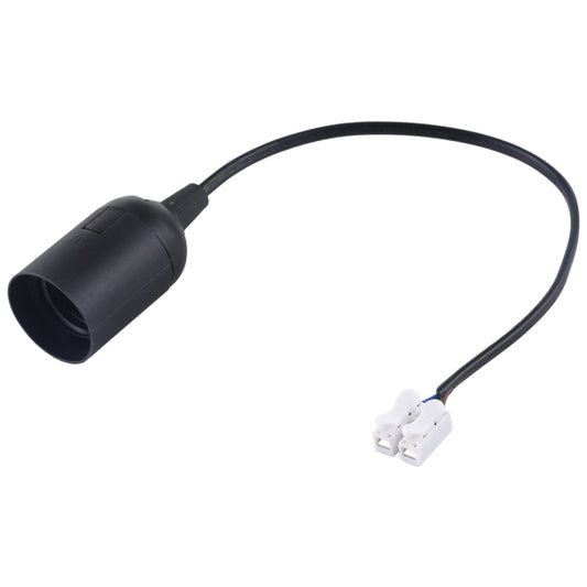 Black E27 lamp socket holder with 28cm cable and white plug connector