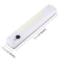 LED wall light bar night light, white strip with circular button and size markings