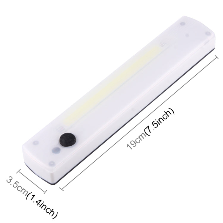 LED wall light bar night light, white strip with circular button and size markings