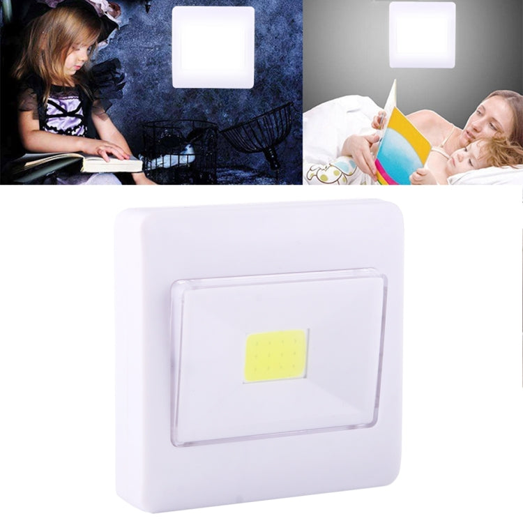 White COB rectangle switch night light with clear lens and yellow LED panel