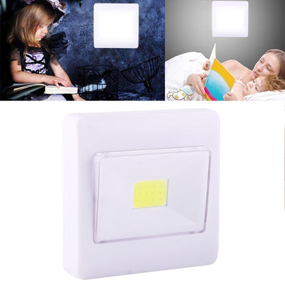 White COB rectangle switch night light with clear lens and yellow LED panel