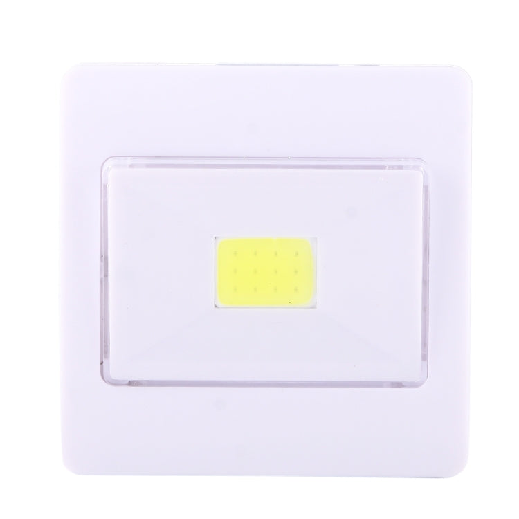 White COB rectangle switch night light with yellow LED panel visible through clear cover