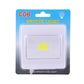 Packaged COB rectangle switch light showing white body and yellow LED panel