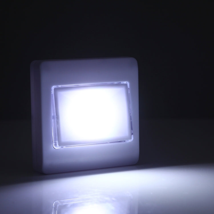 Illuminated white COB rectangle switch night light with bright LED glow