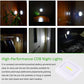 Compact square white COB night light lamp with yellow LED strip on a product info graphic