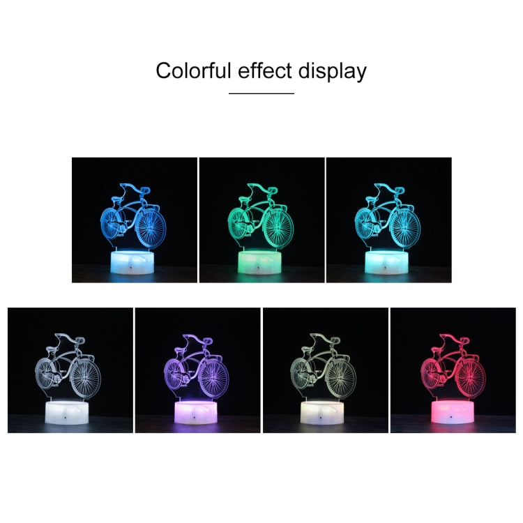 Color-changing LED bicycle night light with glowing scenes in multiple colors