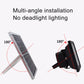 Solar LED flood light tilt angle diagram for multi-angle installation, up to 180°