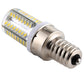 Dimmable LED corn bulb side view with silver E12 screw base and transparent LED lens