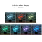 Piano-shaped 3D LED lamp showing multi-color glow effects across different panels