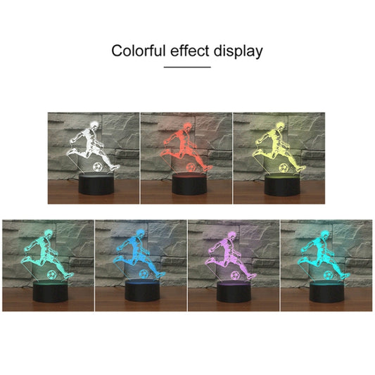 Color-changing 3D LED soccer player night light with neon glow in multiple colors