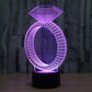 Diamond ring style stereo desk lamp, purple LED light with black base