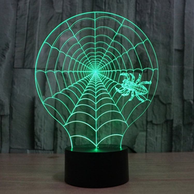 Cobweb-style desk night light with green glowing spiderweb globe and winged figure