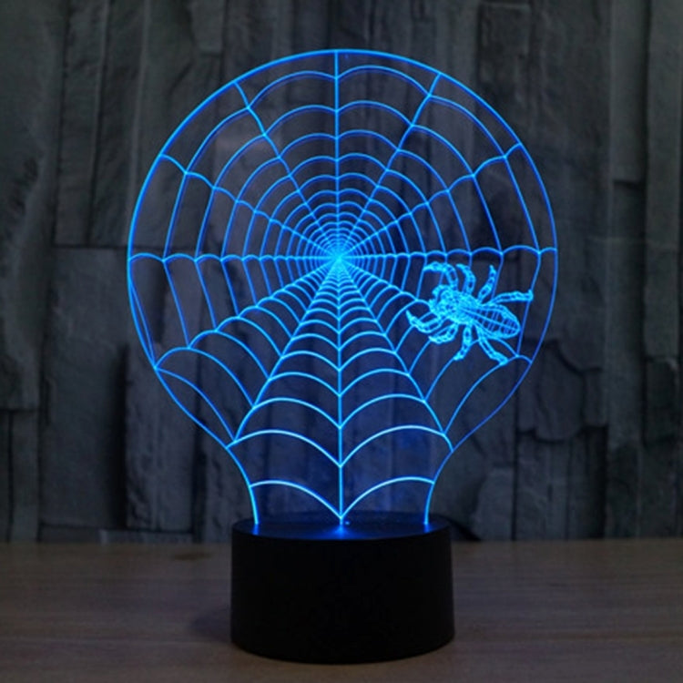 Cobweb-style desk night light with blue glowing spiderweb globe and winged figure