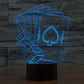 Black base poker card night light with blue glowing playing card outlines