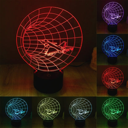 Time machine style stereo desk lamp night light with red grid planet light