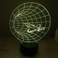 Time machine style stereo desk lamp night light with yellow-green grid planet glow