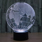 Globe desk lamp night light with world map, white LED glow and black base