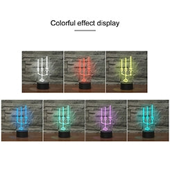 LED candle night light showing multicolor glow (blue, green, purple, red)