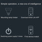 White E27 smart lamp socket adapter with icons for app control and Wi-Fi