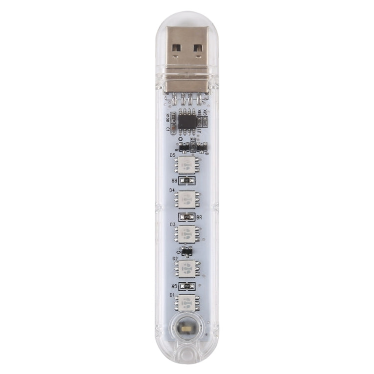 USB LED night light PCB inside clear casing with two USB contacts