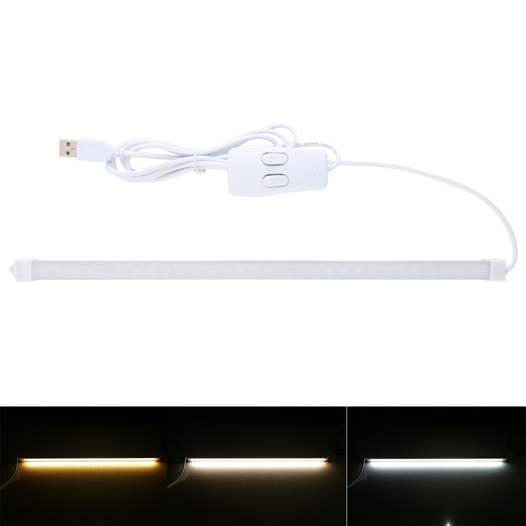 USB LED strip bar light with inline switch, white housing and cable