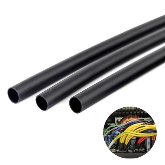 Black heat shrink tubing with dual-wall design, three tube ends