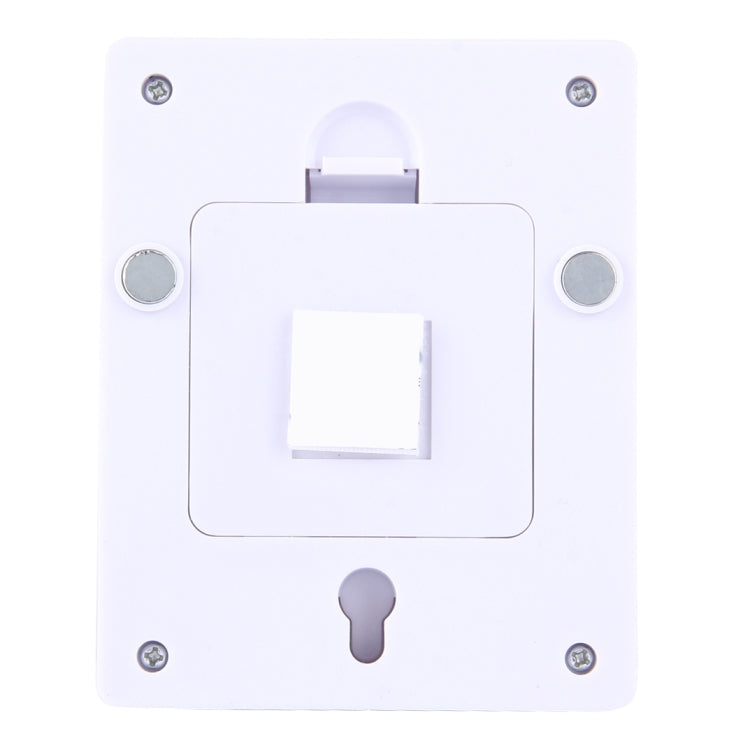 White LED night light back plate with mounting holes and power switch position