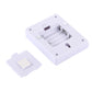 White LED night light battery compartment and mounting base with visible contacts