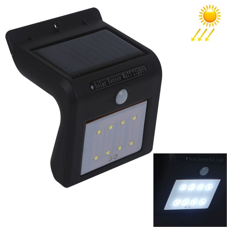 Black solar motion sensor wall light with solar panel and LED array