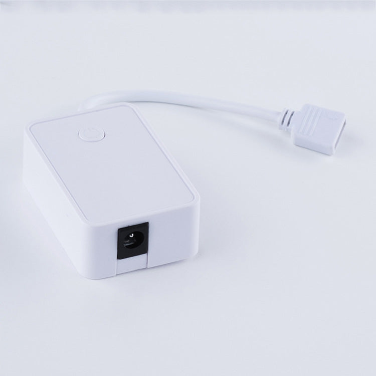 WiFi LED strip controller with power socket and white cable, compact rectangular unit