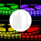 WiFi LED strip controller with white cable, connected to LED strip lights