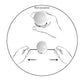 Retractable LED makeup mirror bulb, compact light module shown held by hands