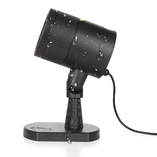 Black mini laser lamp with side louvered housing and water-dropped lens