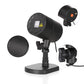 Black mini outdoor laser lamp with orange switch and multiple view angles