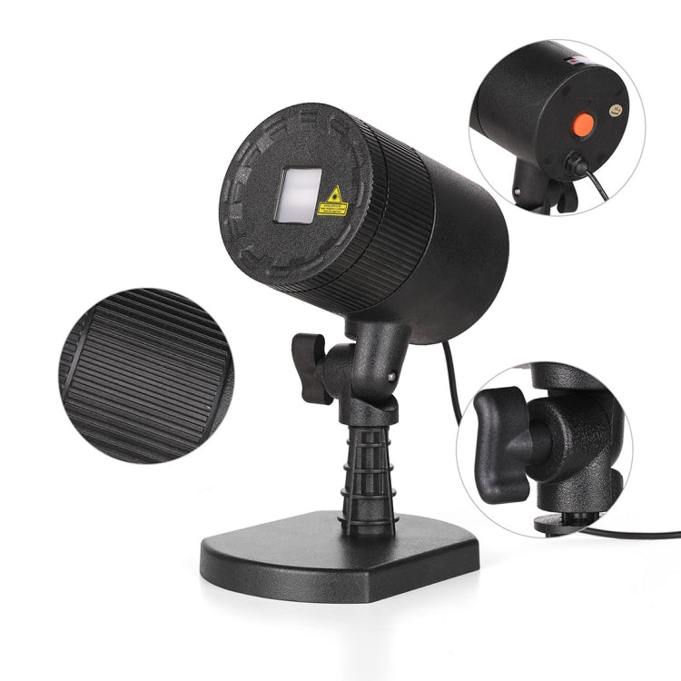 Black mini outdoor laser lamp with orange switch and multiple view angles